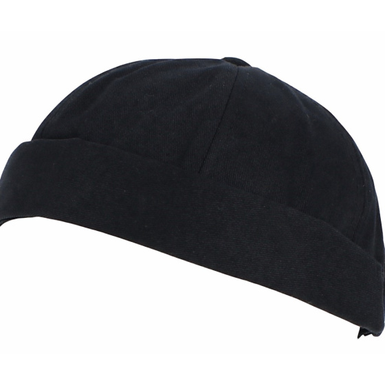 Black Cotton Docker Beanie - Traclet