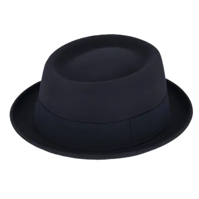 Porkpie Salerne Navy Wool Felt Hat - Traclet Reference: 23636| Chapellerie Traclet
