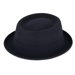 Porkpie Salerne Navy Wool Felt Hat - Traclet