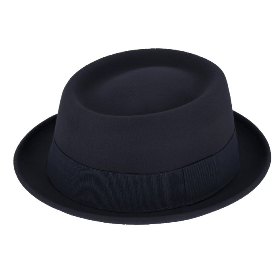 Chapeau Porkpie Salerne Feutre Laine Marine - Traclet