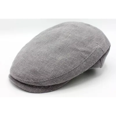 Marius Flat Cap in Grey Linen & Cotton - Traclet ref 23638 chapellerie Traclet