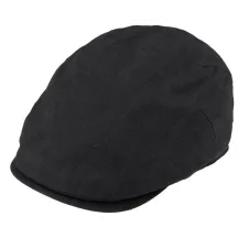 Valerio Black Linen Flat Cap - Traclet  Reference : 23641| Chapellerie Traclet