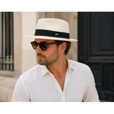 Chapeau Fédora Classico Panama Blanchi - Traclet