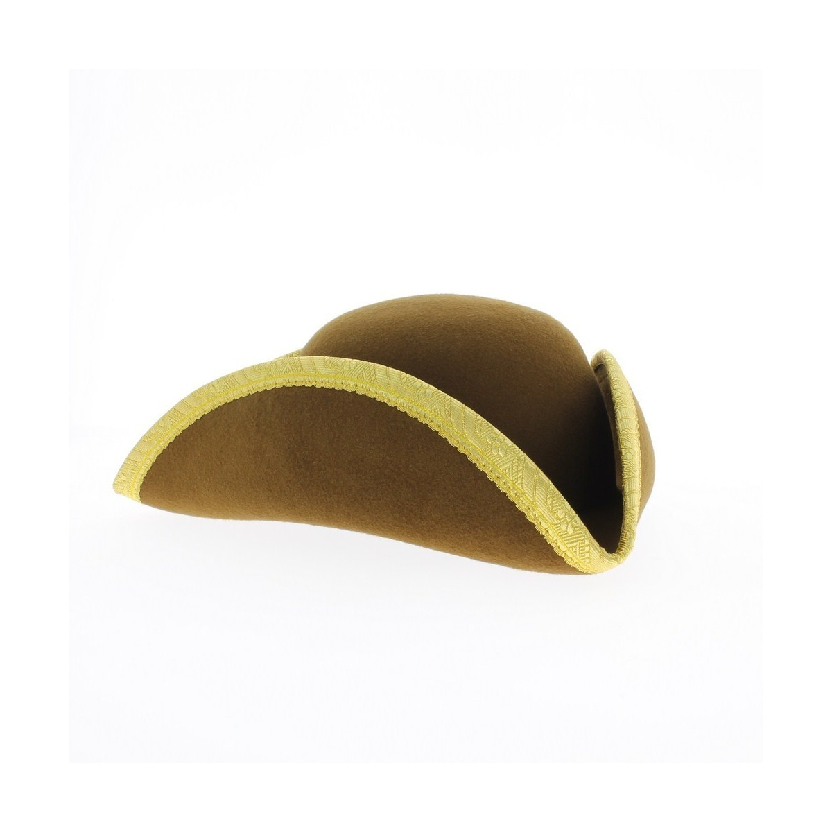 Chapeau Tricorne Pirate - Felt 100%, Style Colonial Vieilli, Pour Costume Cosplay, Halloween, Bals Masqués - Taille Unique (~58-60 Cm)