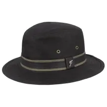 Chapeau Sintra Coton Huilé Imperméable Noir - Flechet