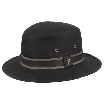 Chapeau Sintra Coton Huilé Imperméable Noir - Flechet