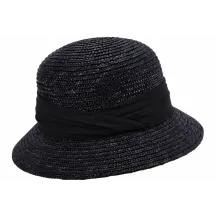 Calvi Black Straw Cloche Hat - Seeberger Reference: 824 | Chapellerie Traclet