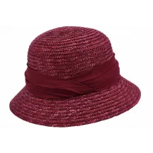 Calvi Bordeaux Straw Cloche Hat - Seeberger Reference: 10542 | Chapellerie Traclet