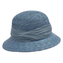 Calvi Green Natural Straw Cloche Hat - Seeberger