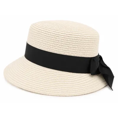 Casquette Prato Paille Papier Crème  - Marone