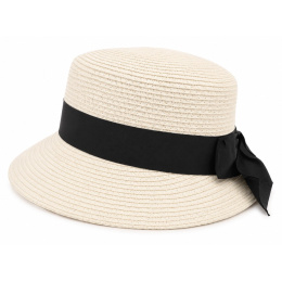 Casquette Prato Paille Papier Crème  - Marone