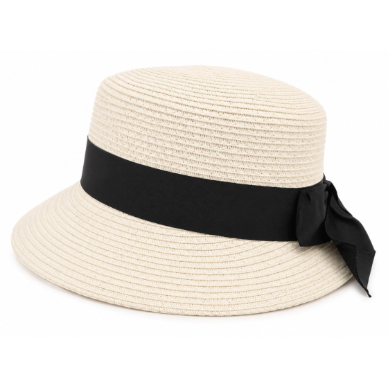 Casquette Prato Paille Papier Crème  - Marone