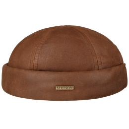 Catane Camel Leather Docker Beanie - Stetson