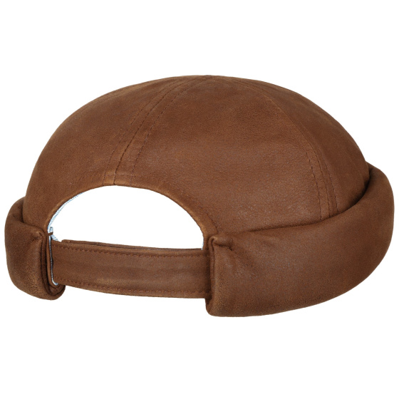Catane Camel Leather Docker Beanie - Stetson