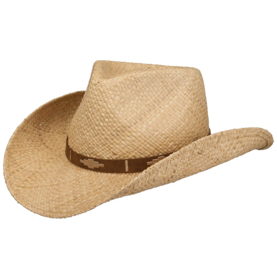 Chapeau Cowboy Western Raphia Paille Naturelle - Stetson