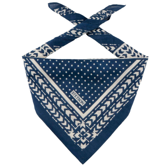 Abstract Geometric Blue Cotton Bandana - Stetson