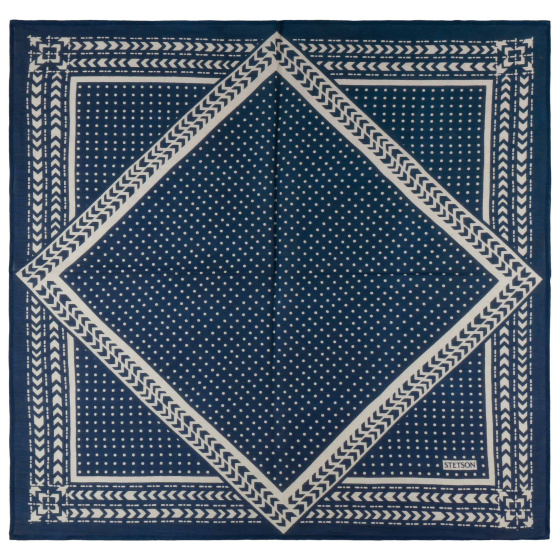 Abstract Geometric Blue Cotton Bandana - Stetson