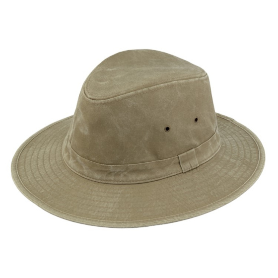 Darwin Safari Hat Washed Beige Cotton UPF 50+ - Traclet