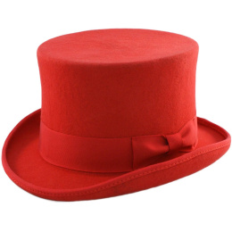 Mauro Red Felt Top Hat - Traclet