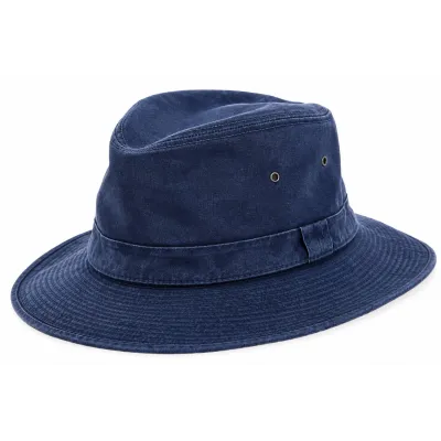 Grignan Navy Cotton Safari Hat UPF 50+ - Crambes Reference: 23725| Chapellerie Traclet