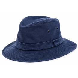 Chapeau Safari Grignan Marine Coton UPF 50+ - Crambes