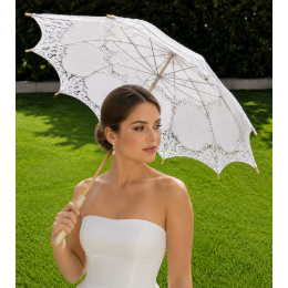 Ombrelle Blanche Lyna Dentelle Coton - Traclet