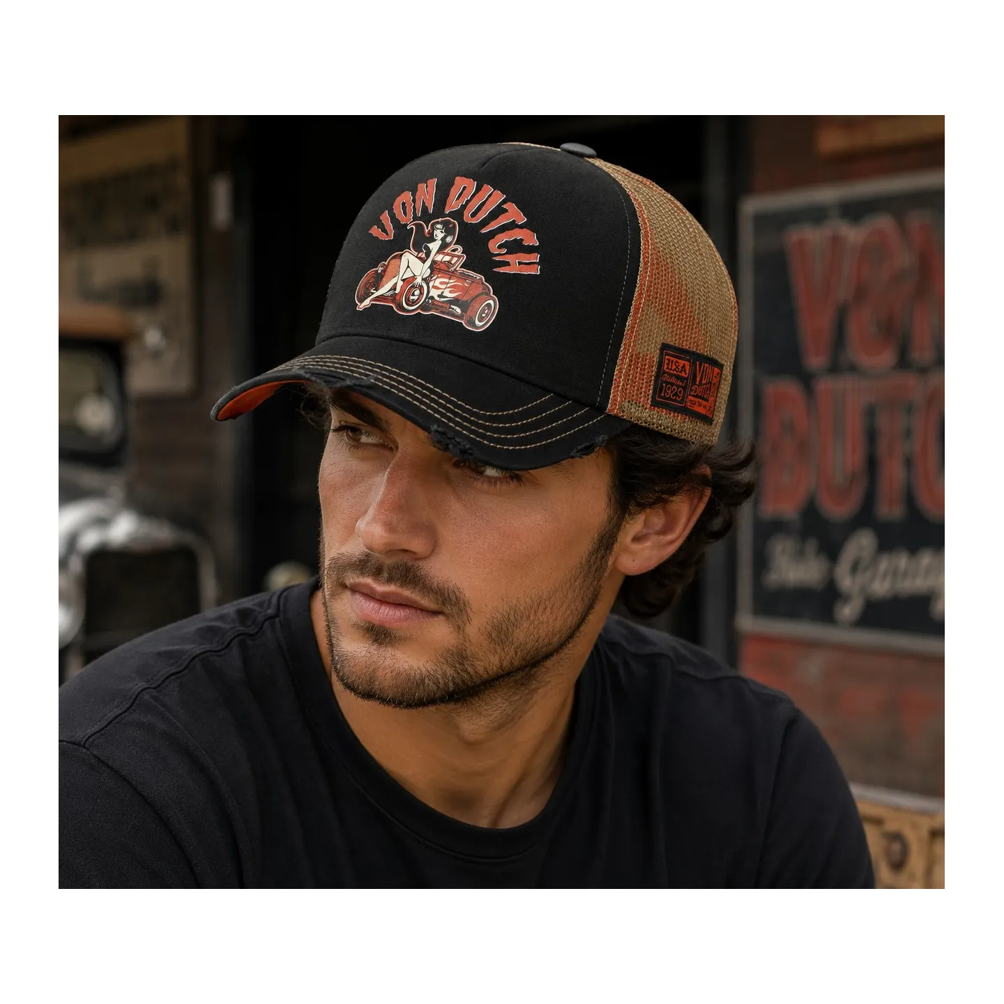 Vintage Pin-Up Rider Baseball Cap - Von Dutch Reference: 23731| Chapellerie Traclet