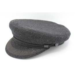 Camaret Anthracite Wool Sailor Cap - Traclet