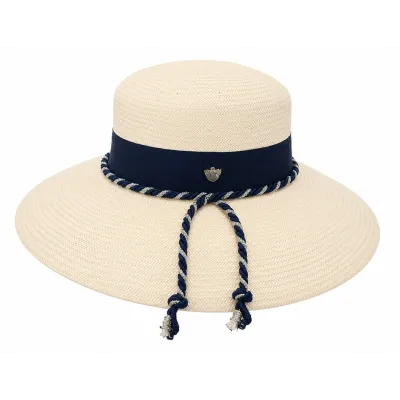 Océane White Paper Straw Cloche Capeline Hat - Traclet ref 23747 chapellerie Traclet