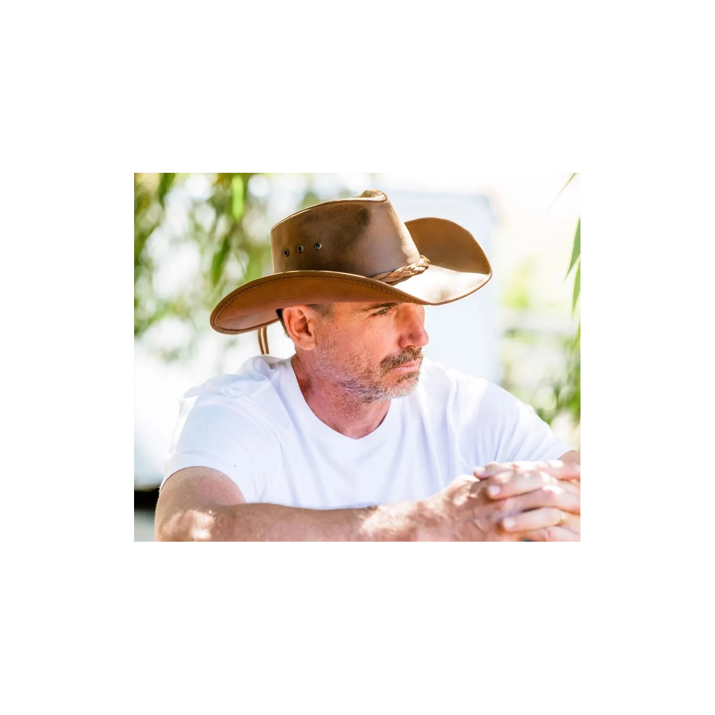 Hollywood Traveller Camel Leather Hat - American Hat Makers Reference: 23748| Chapellerie Traclet
