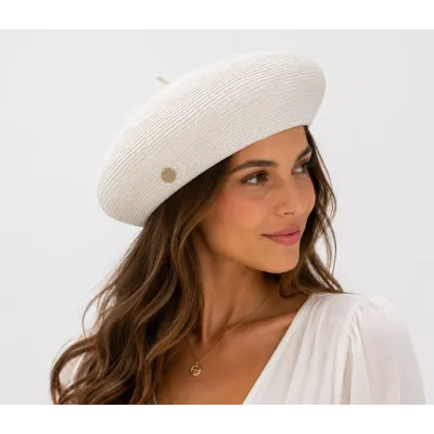 Béret Audrey Paille Papier Blanc - Traclet   Reference : 23749 | Chapellerie Traclet