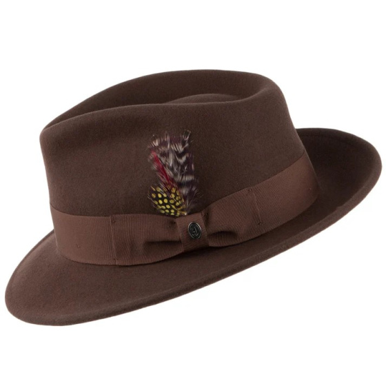 Windsor Brown Felt Fedora Hat - Traclet