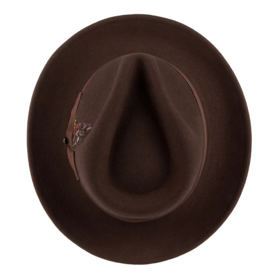 Windsor Brown Felt Fedora Hat - Traclet