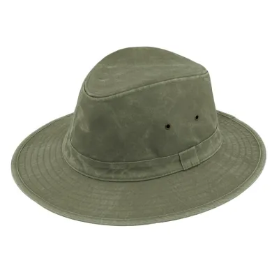 Darwin Safari Hat Washed Olive Cotton UPF 50+ - Traclet ref 23766 chapellerie Traclet