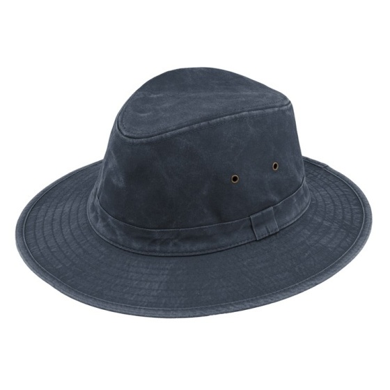 Darwin Safari Hat Washed Navy Cotton UPF 50+ - Traclet
