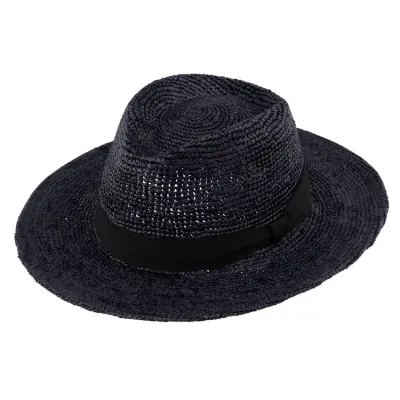 Chapeau Traveller Dolphy Paille Noir - Traclet