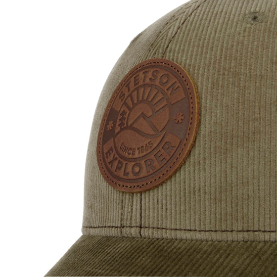 Leather Patch Olive Baseball Cap - Stetson