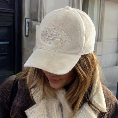 Baseball Cap Snow Corduroy Cream - Von Dutch Reference : 23848| Chapellerie Traclet