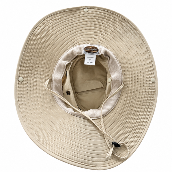 UPF 50+ Wide Brim Traveller Outdoor Bello Hat Sand Beige - Aussie Apparel