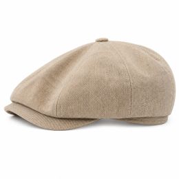 8-panel beige silk cap