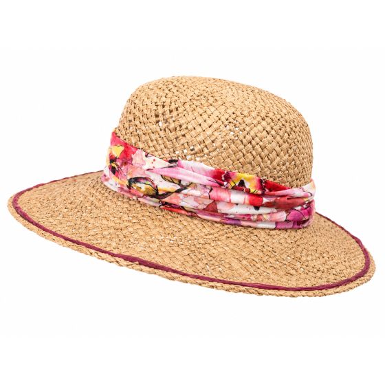 Chapeau cloche femme ruban floral