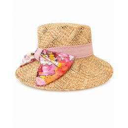 Chapeau cloche femme  de paille beige