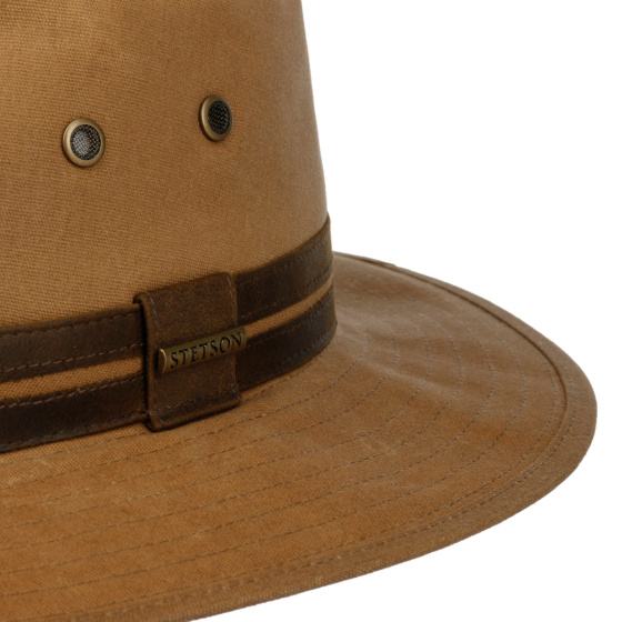Stetson Traveller Waxed Cotton Hat Chestnut