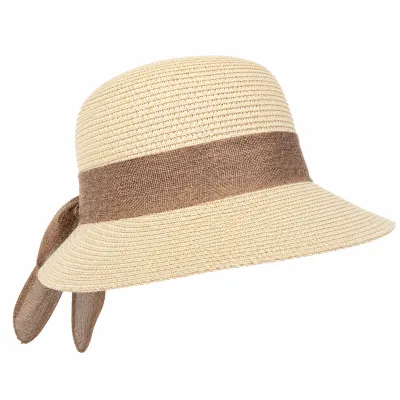Chapeau soleil femme papier tressé