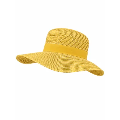 Chapeau Capeline Rhodes Paille Papier Chine Curry - Traclet