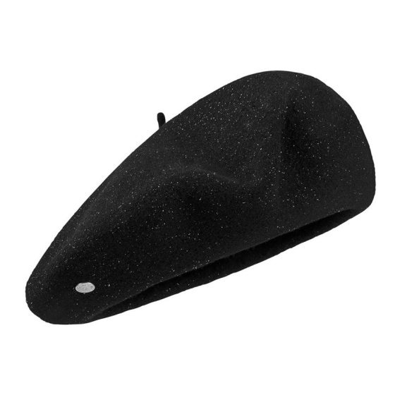 Beret L'Authentique Black Silver Lurex - Héritage by Laulhère