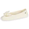 Women's Ballet Flat Slippers Rhinestone Bow Ivory - Isotoner - Traclet Boutique Reference: 19046| Chapellerie Traclet