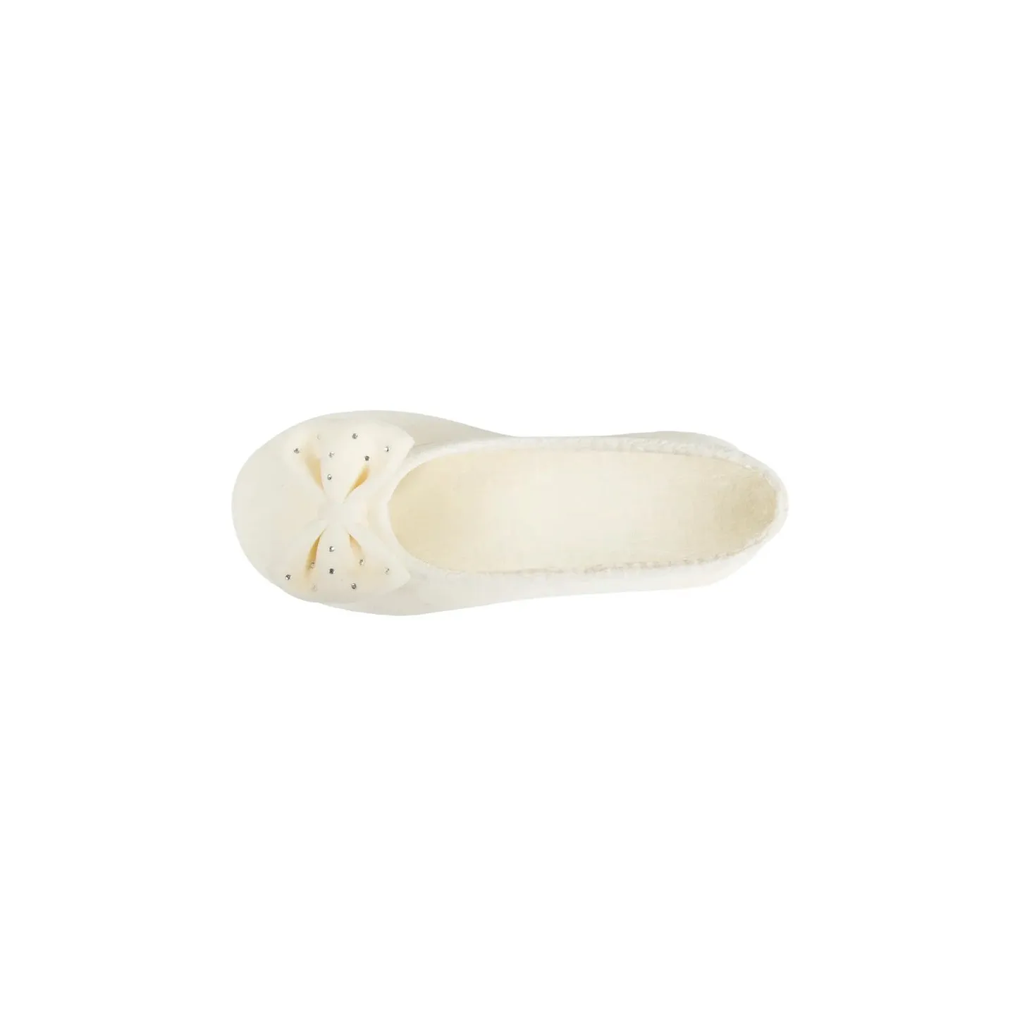 Chaussons Ballerines Femme Nœud Strasse Ivoire - Isotoner  - Boutique Traclet Reference : 19046| Chapellerie Traclet