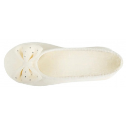 Chaussons Ballerines Femme avec  GRAND NOEUD NOIR  - Isotoner