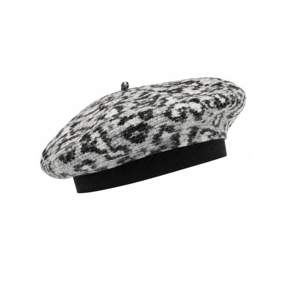 Béret Leo Gris/Noir/Ecru